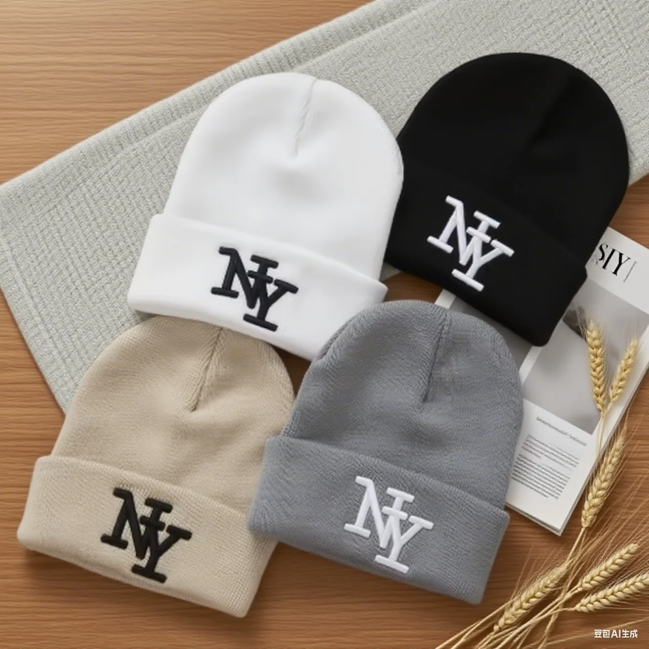 남성용 겨울 비니 모자 1개/2개, 여성용 3D 자수 니트 모자, 야외 따뜻한 모자, 스포츠 및 캐주얼 모자