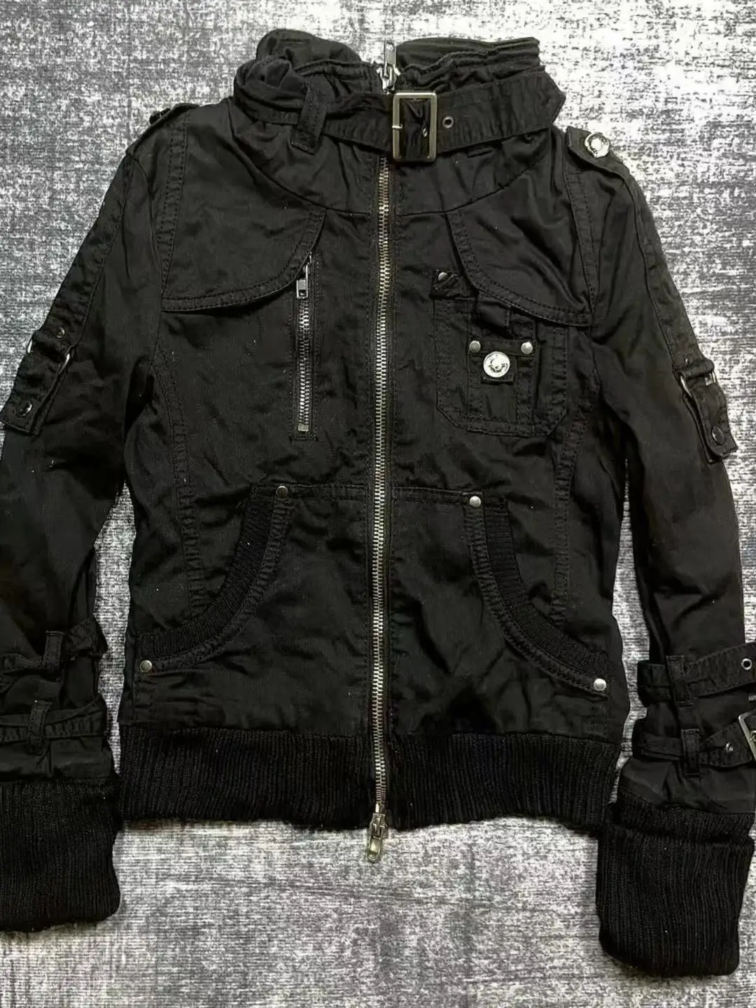 하라주쿠 서브컬쳐 빈티지 사파리 코트 남성용 후드 루즈 지퍼 스웨트셔츠 캐주얼 스트리트웨어 스탠드 넥 자켓 가을 겨울