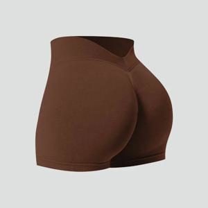 여성 여름 V-허리 요가 반바지 세련되고 섹시한 러닝 피트니스 바지 체육관 고탄력 엉덩이 리프팅 스포츠 반바지