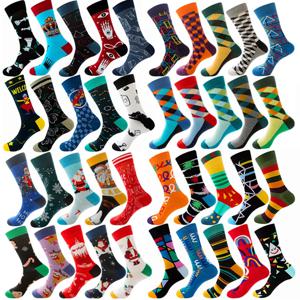 6/10 쌍 많은 팩 남성 여성 커플 연인 양말 새로운 도착 마름모 동물 크리스마스 만화 과일 음식 도트 코튼 해피 양말