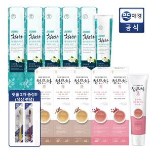 2080 청은차 치약 3종 + 슈퍼클린 칫솔 2개