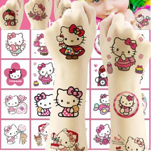 20PCS Kawaii 만화 헬로 키티 임시 문신 스티커 귀여운 애니메이션 어린이 방수 문신 스티커 팩 선물 장난감