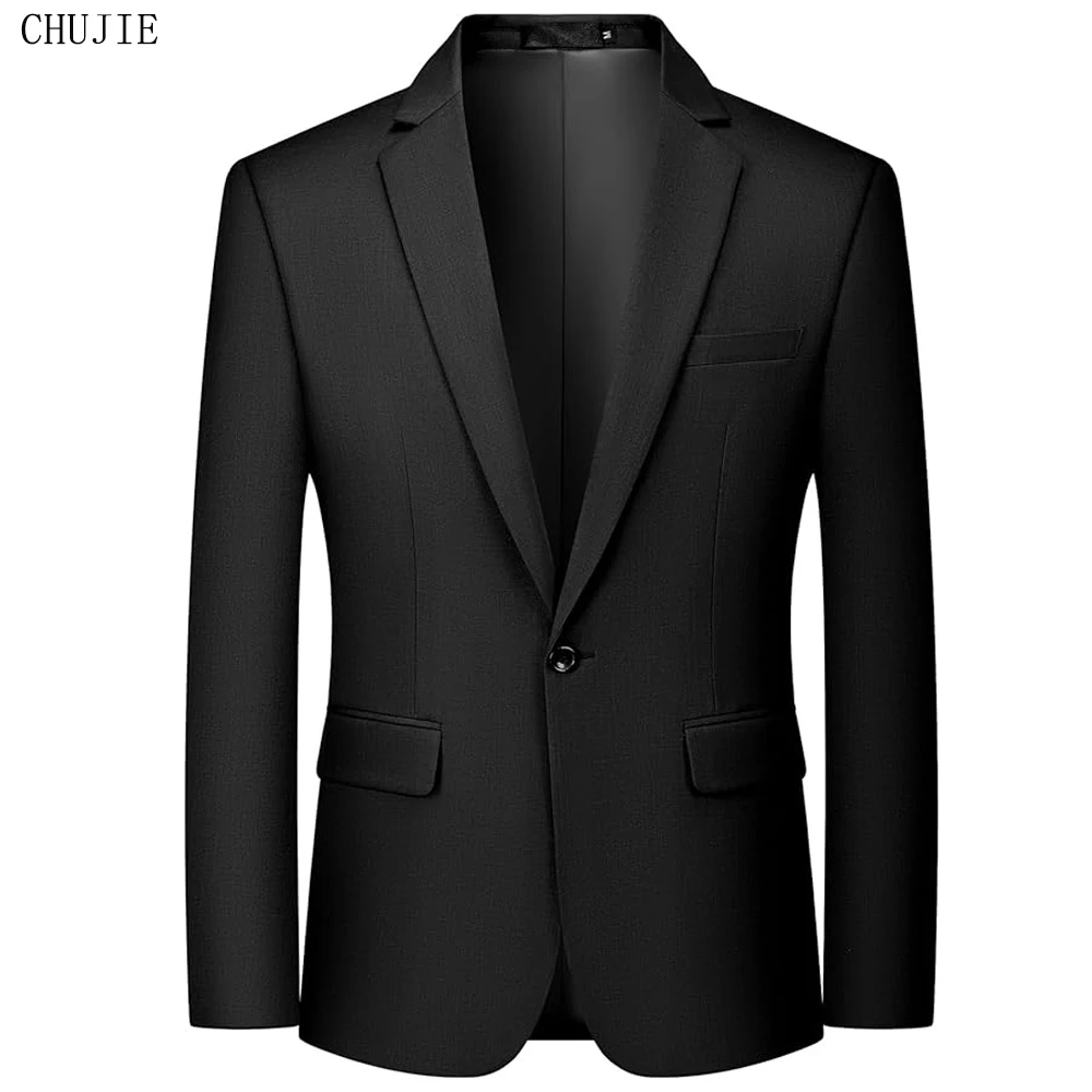 남성 정장 블레이저 수트 재킷 스트레치 원단 오피스룩 슬림핏 웨딩 얇은 남성용 2025 캐주얼 스포츠 고품질