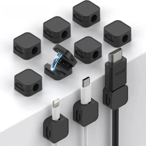 ​ 자석 케이블 클립 조절식 코드 홀더 |   홈 오피스 자동차 벽 데스크탑 나이트 스탠드용 책상 아래 접착식 관리 주최자 ​ ​