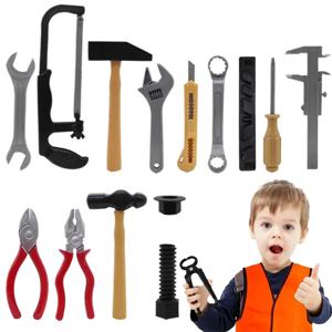 소년을위한 시뮬레이션 수리 도구 장난감 플라스틱 어린이 유지 보수 도구 스크루 드라이버 망치 집게 어린이 놀이 장난감 TMZ