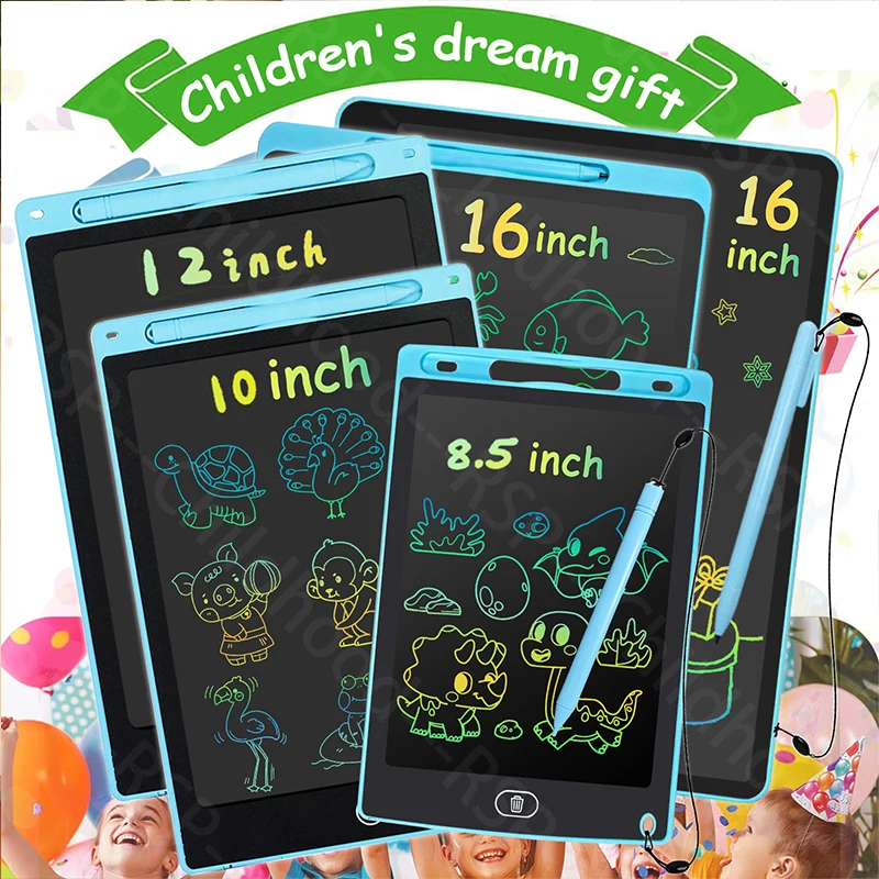 16/12/10/8.5인치 LCD 그래픽 태블릿, 드로잉 태블릿, 전자 필기 보드, 3-12세 어린이 생일 선물/크리스마스/여행 장난감