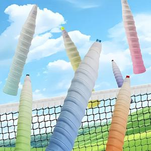 미끄럼 방지 배드민턴 라켓 핸들 그립 그라데이션 오버그립 테이프 감기형 테니스 라켓 고무 그립 라켓 용품 야외 스포츠 ﻿