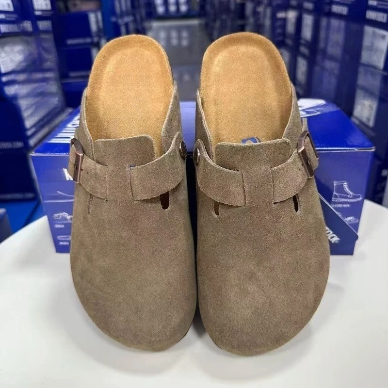 2026년 신상 가죽 패션 남녀 공용 가죽 샌들, 미끄럼 방지, 빈티지 캐주얼 봄 가을 해변 신발