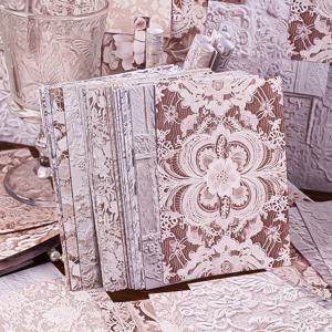 Mr.Paper 32Pcs 레이스 시리즈 소재 종이 빈티지 양각 레이스 패턴 DIY 저널 스크랩북 콜라주 장식 공예 용품