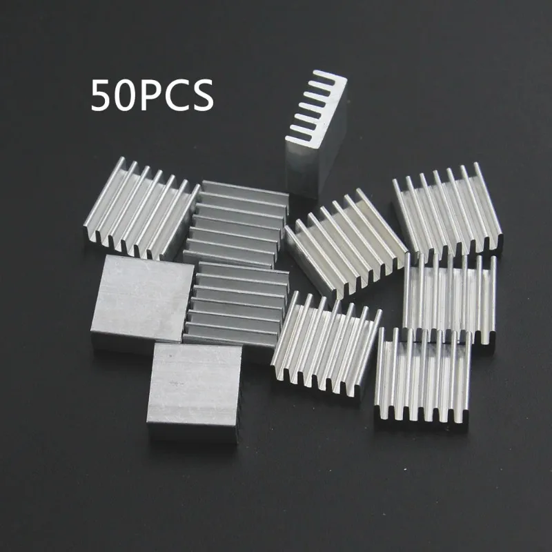 50pcs 압출 알루미늄 방열판 14x14x6mm 칩 VGA RAM LED IC 전자 라디에이터 쿨러 냉각