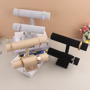 벨벳 쥬얼리 팔찌 스토리지 디스플레이 체인 시계 T-바 랙 주최자 하드 스탠드 홀더 쥬얼리 디스플레이 팔찌 디스플레이