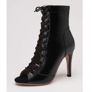 2023 새로운 패션 트렌드 레이스 업 부츠 Stilettos 재즈 댄스 여성 신발 라틴 댄스 야외 부츠 빅 사이즈