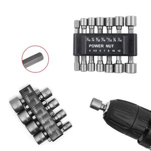 9pcs/14pcs 육각 핸들 임팩트 비자성 소켓 세트 임페리얼 미터법 내부 육각 전기 렌치