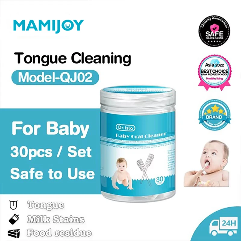MAMIJOY 30/60pcs 아기 구강 청소 스틱 일회용 클리너 우유 치아 거즈 칫솔 아기 혀 세척 신생아 구강 케어