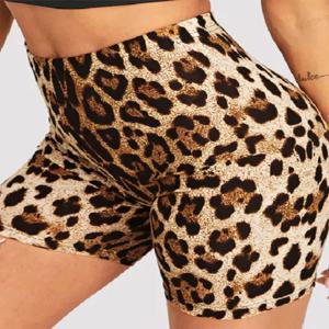 패션 레오파드 프린트 여성 반바지 캐주얼 스네이크 프린트 피트니스 짧은 레이디 여성용 하이 웨이스트 캐주얼 바이커 짧은 femme