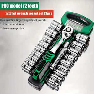 CRV 라쳇 스패너 3/8 자동차 정비사용 공구 박스 세트 차량 수리용 소켓 렌치 세트 DIY 작업장 수공구