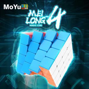 MoYu Meilong4 4x4x4 매직 큐브 Meilong 스티커없는 스피드 큐브 퍼즐 어린이 선물 성인 교육 전문 Fidget Toys