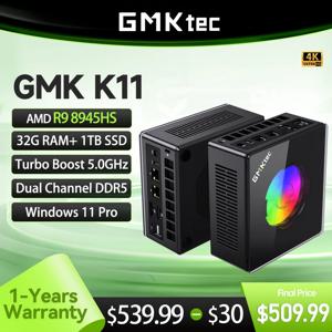 GMKtec 미니 PC K11 AMD R9 8945HS 게임용 미니 PC 32GB DDR5 1TB SSD 컴퓨터 PC 미니 컴퓨터 PC Win11 Pro 게임용 PC