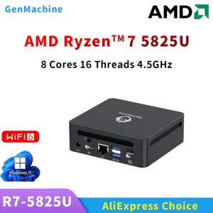 GenMachine AMD 라이젠 ™   7 5825U Windows 11 미니 PC 8 코어 16 스레드 2.0GHz 최대 4.5GHz TDP 15W DDR4 SSD WIFI6 BT5.2 데스크탑 Gami