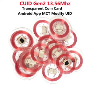 CUID 태그 Gen2 전자 재기록 가능한 스마트 키 NFC 복제 토큰 13.56Mhz 1K S50 ISO14443 변경 가능한 투명 코인 매직 카드