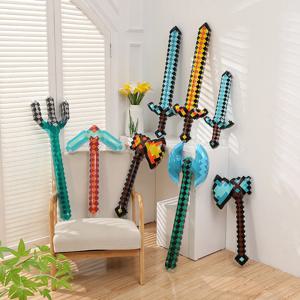 픽셀 스타일 장난감 보석 검 금 검 어린이 장난감 홈 게임 풍선 용품 칼 크리스마스 선물