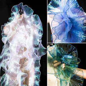 반짝 이는 Pleated 레이스 Ruffled 패브릭 주름 방지 트림 DIY 봉제 이브닝 가운 홈 인테리어 커튼 공예 패치 워크 공급