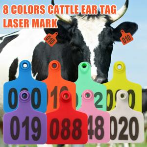 8 색 플라스틱 가축 동물 귀 태그 레이저 마크 암소 염소 양 돼지 동물 식별 귀걸이 태그 001-200