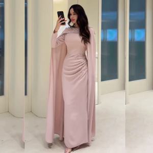 맞춤형 고품질 저지 플리츠 스팽글 장식 스트레이트 스쿱넥 롱 드레스, 맞춤 제작 가능, 다양한 사이즈 제공