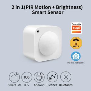 Tuya ZigBee 2in1 PIR 모션 밝기 스마트 센서 인체 감지기 내장형 조명 센서는 홈 어시스턴트와 함께 작동합니다.