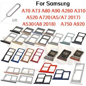 삼성 갤럭시 A70 A73 A80 A90 A260 A310 A520 A720(A5/A7 2017) A530(A8 2018) A750 A920 SIM 카드 트레이 드로어 홀더 듀얼 슬롯