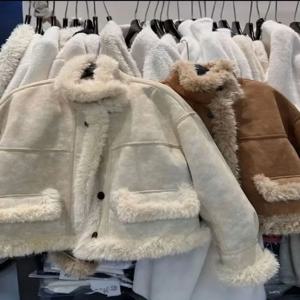 양털 두꺼운 바이커 재킷 겨울 신상 패션 보온 이너 플리스 일체형 아우터 여성 패션 모직 코트