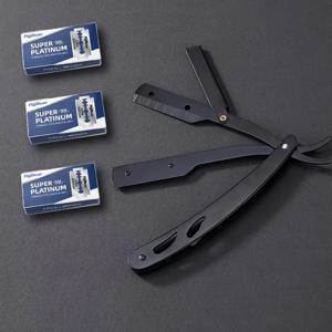 남성용 면도기 이발사 직선 면도기 수염 정리 도구 안전 스테인리스 접이식 칼 제모기