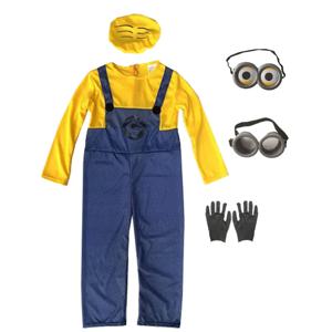 애니메이션 영화 미니언즈 점프슈트 드레스 코스프레 의상 남성 점프슈트 여성 드레스 모자 할로윈 의상 ﻿