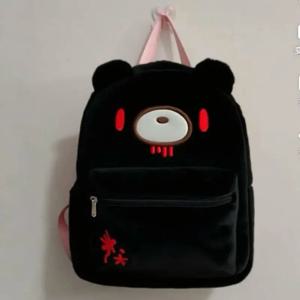 귀여운 폭력적인 곰 대용량 배낭 만화 스타일 학생 학교 가방 물병 주머니가 있는 남여 공용 듀얼 숄더백