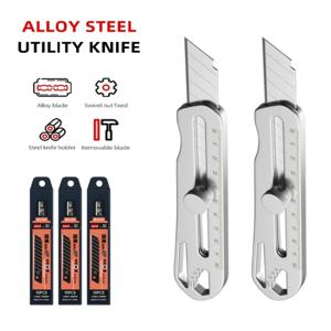 다용도 칼 헤비 듀티 산업용 등급 스테인리스 스틸 금속 내구성 공구 홀더 벽지 칼 및 블레이드 세트