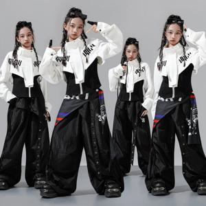 여자아이 재즈 댄스 공연 의상 트렌디 힙합 무대 의상 어린이 앙상블 세트 겨울 2025 여성 패션