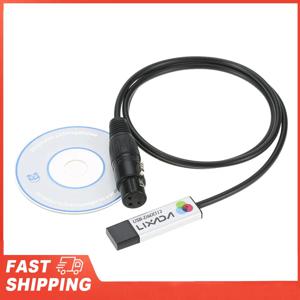 Lixada DMX512 컴퓨터 PC 무대 조명 컨트롤러 디머 USB to DMX 인터페이스 어댑터 LED