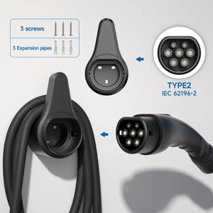 AFEEV 타입 2 전기차 충전기 홀더 충전 플러그 홀더 벽걸이 월박스 소켓 전기차 충전 건 IEC 62196-2 충전기용