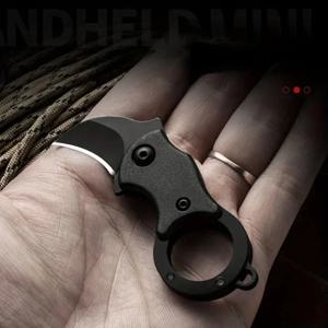 신형 미니 키체인 포켓 나이프 스테인리스 스틸 캠핑용 소형 미니 휴대용 나이프 필러 고정 블레이드 멀티 EDC 도구 체인 포함