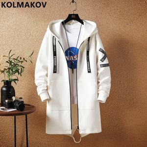 남성용 클래식 패션 롱 윈드브레이커, 캐주얼 루즈 라지 사이즈, 고품질 코트 M-5XL, 2023 봄 가을 신상