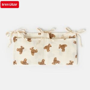 아기 침대 정리함 간이 침대 캐디 침대 보관 가방, 침대 옆 걸이식 기저귀, 순면 정리함, 기저귀 장난감 의류, 2 포켓