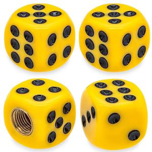 4Pcs 주사위 타이어 밸브 스템 캡, 방수 밀폐 자동차 휠 타이어 에어 캡 자동차 오토바이 자전거 용 범용 밸브 스템 커버