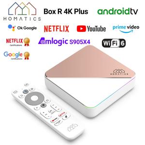 HOMATICS Box R 4K Plus TV Box AndroidTV 14 Netflix Google 인증 Amlogic S905X4 4G32G 지원 DTS Dolby 오디오 AV1 Wifi6 BT5.0