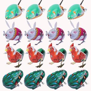 태엽 장난감 시계 태엽 주석 장난감 개구리 토끼 마우스 수탉 어린이 팀 경쟁 게임 상품 향수 기념품 선물 TMZ