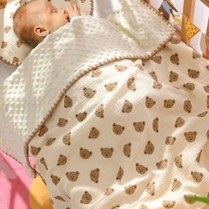 아기 담요 남여 소년 소녀 슈퍼 부드러운 어린이 침대 담요 더블 도트 줄 지어 침대 담요 신생아 유아 유모차 어린이 침대 담요