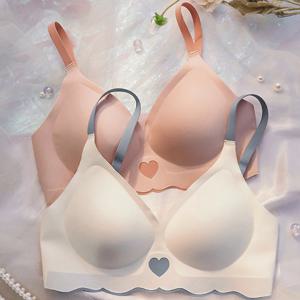 패셔너블한 소녀용 심리스 얇은 브래지어, 강철 반지 없이 처짐 방지, 귀엽고 사랑스러운 소녀 브래지어, 모아주고 가슴을 보여줌