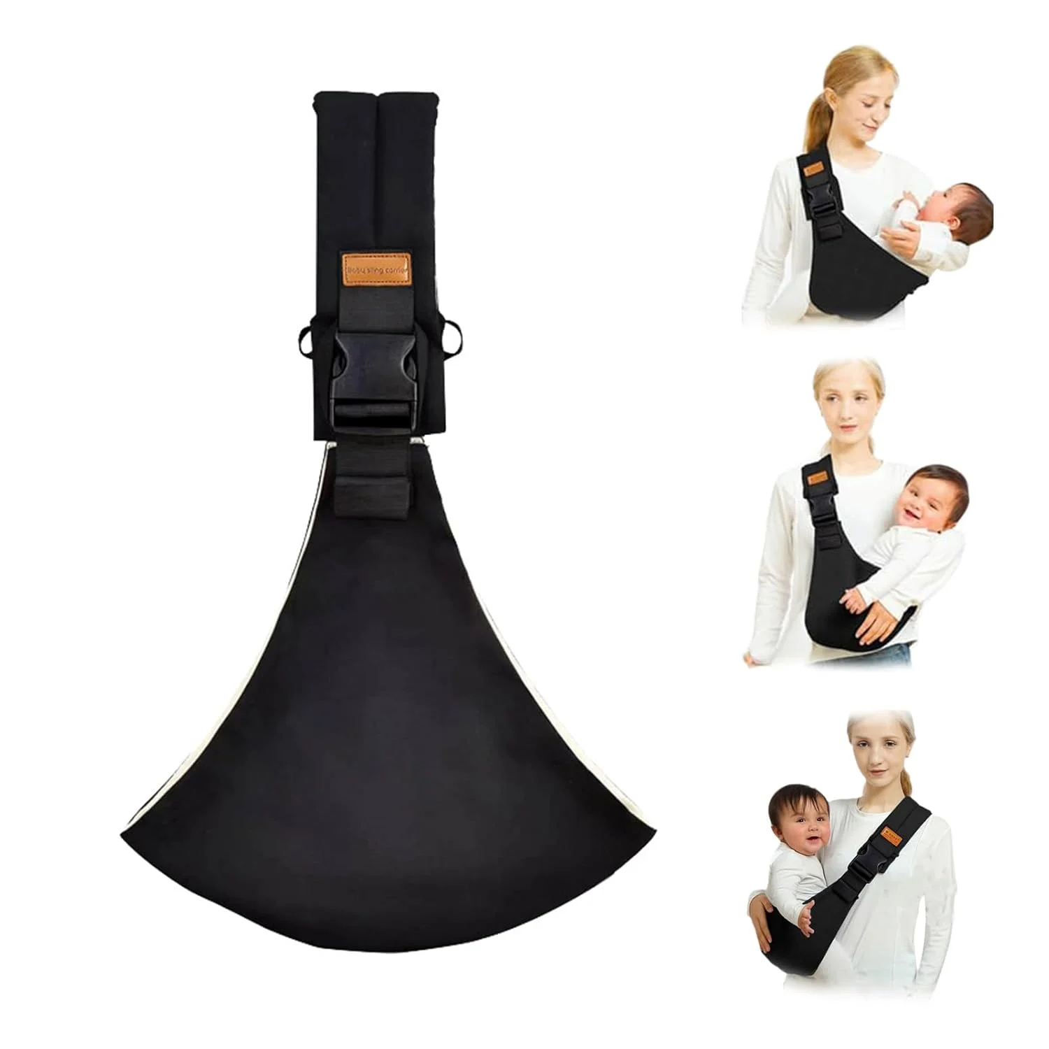 미끄럼 방지 엉덩이 시트가 있는 유아용 슬링 캐리어 베이비 캐리어 사이드 빅 키드 홀더 가슴 운반용 베이비 랩 6-48개월 유아 및 유아용