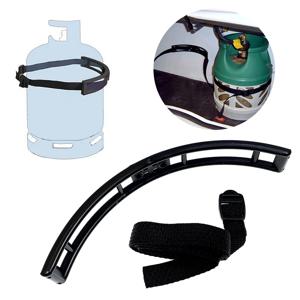 여행용 트레일러 및 캠핑카용 접지 발 고정 액체 가스 병 홀더가 있는 내구성 있는 프로판 탱크 장착 브래킷