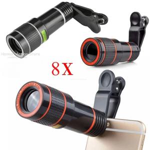 범용 8X 높은 선명도 줌 핸드폰 미니 망원경 카메라 렌즈 망원 스마트 폰 클립이있는 외부 휴대 전화 렌즈