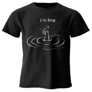 T'm Fine Print 티셔츠 100% 코튼 여름 티셔츠 남성용 여성용 오버 사이즈 캐주얼 탑